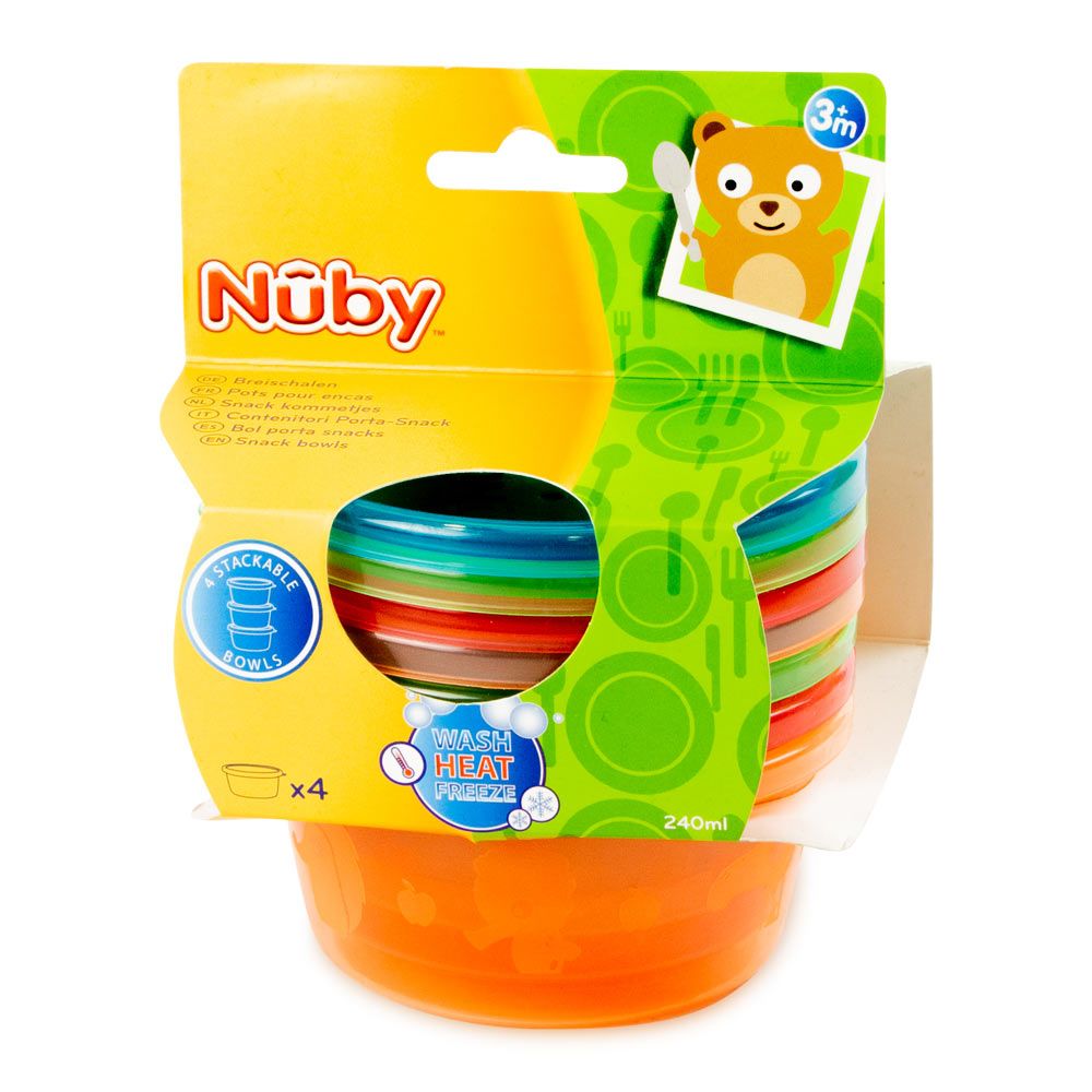 Набір контейнерів Nuby 4 штуки з кришками 240 мл (NV0506001)