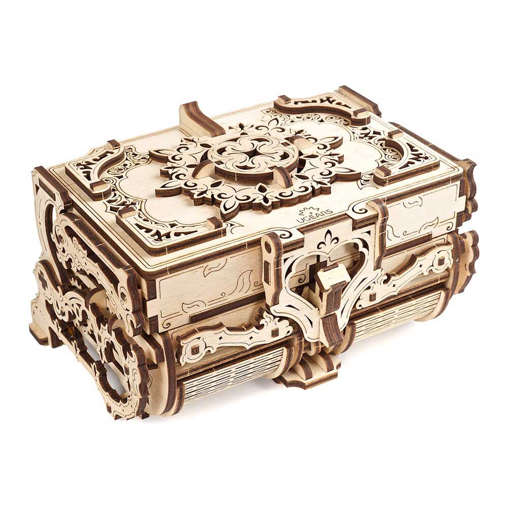 Дерев'яний 3D конструктор Ukrainian Gears Антикварна механічна скринька, 185 деталей (70089)
