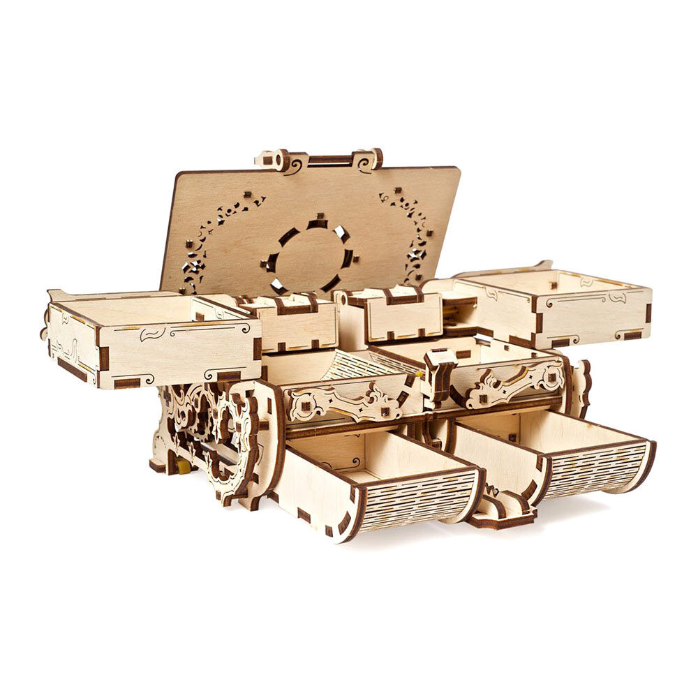 Дерев'яний 3D конструктор Ukrainian Gears Антикварна механічна скринька, 185 деталей (70089)