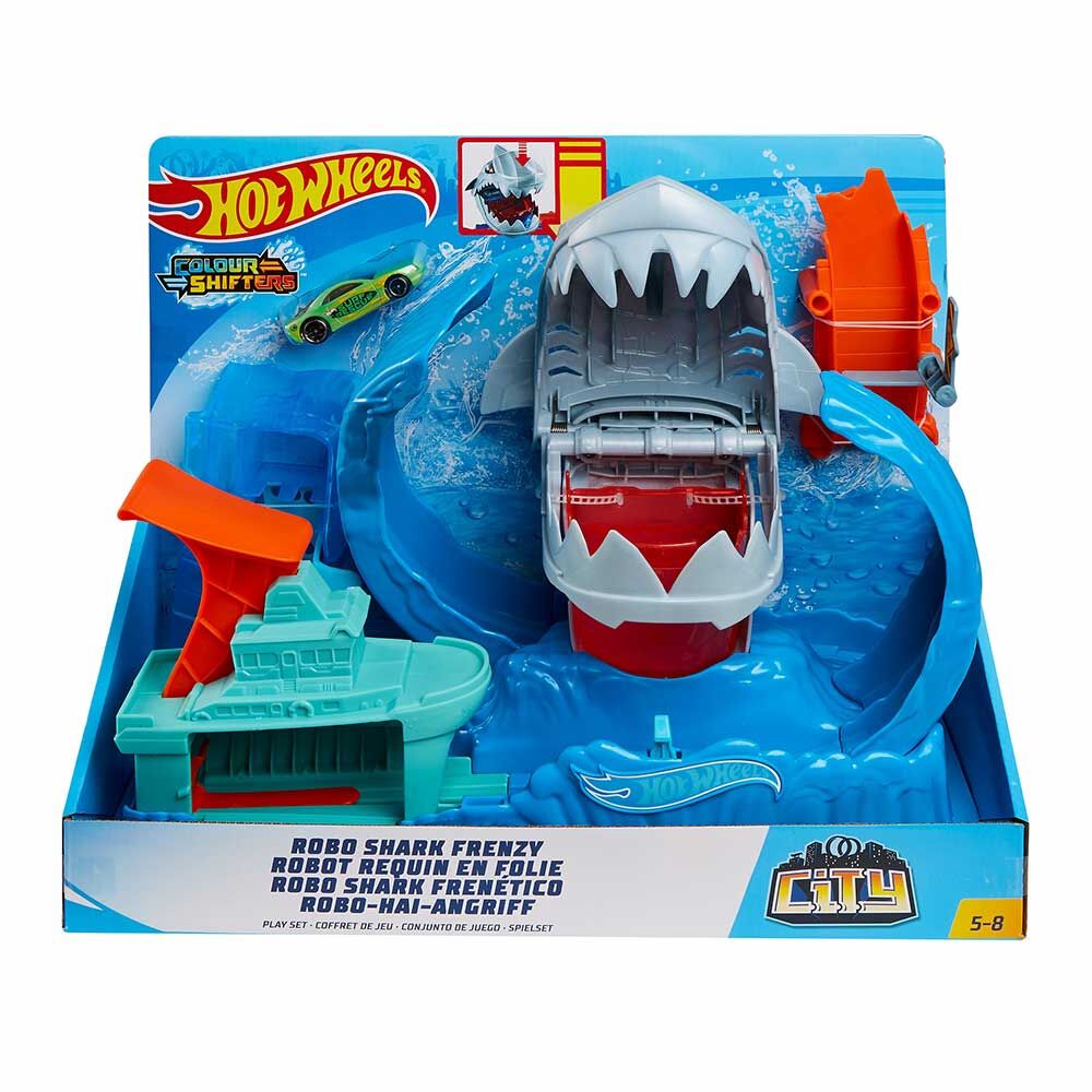 Ігровий набір Hot Wheels Зміни колір Голодна акула-робот (GJL12)