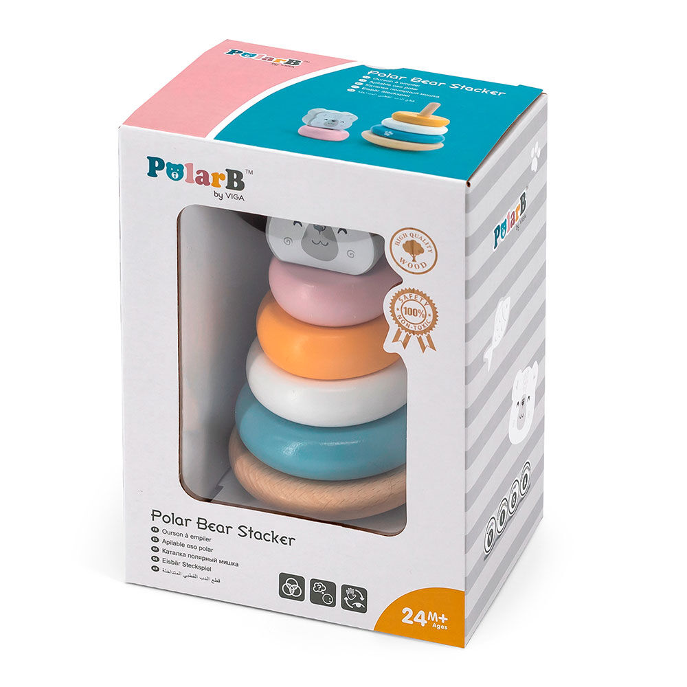 Пірамідка Viga Toys PolarB Білий ведмідь (44005)