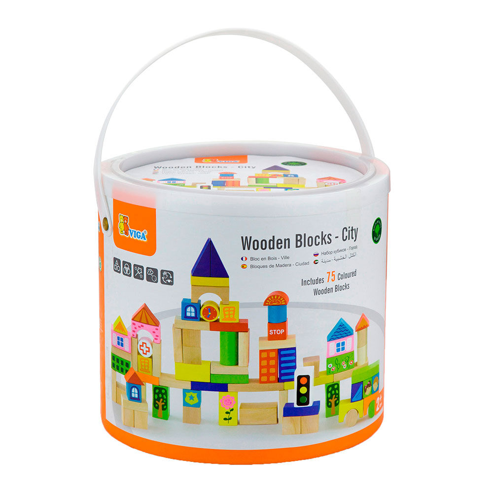 Кубики Viga Toys Місто 75 елементів (50287)