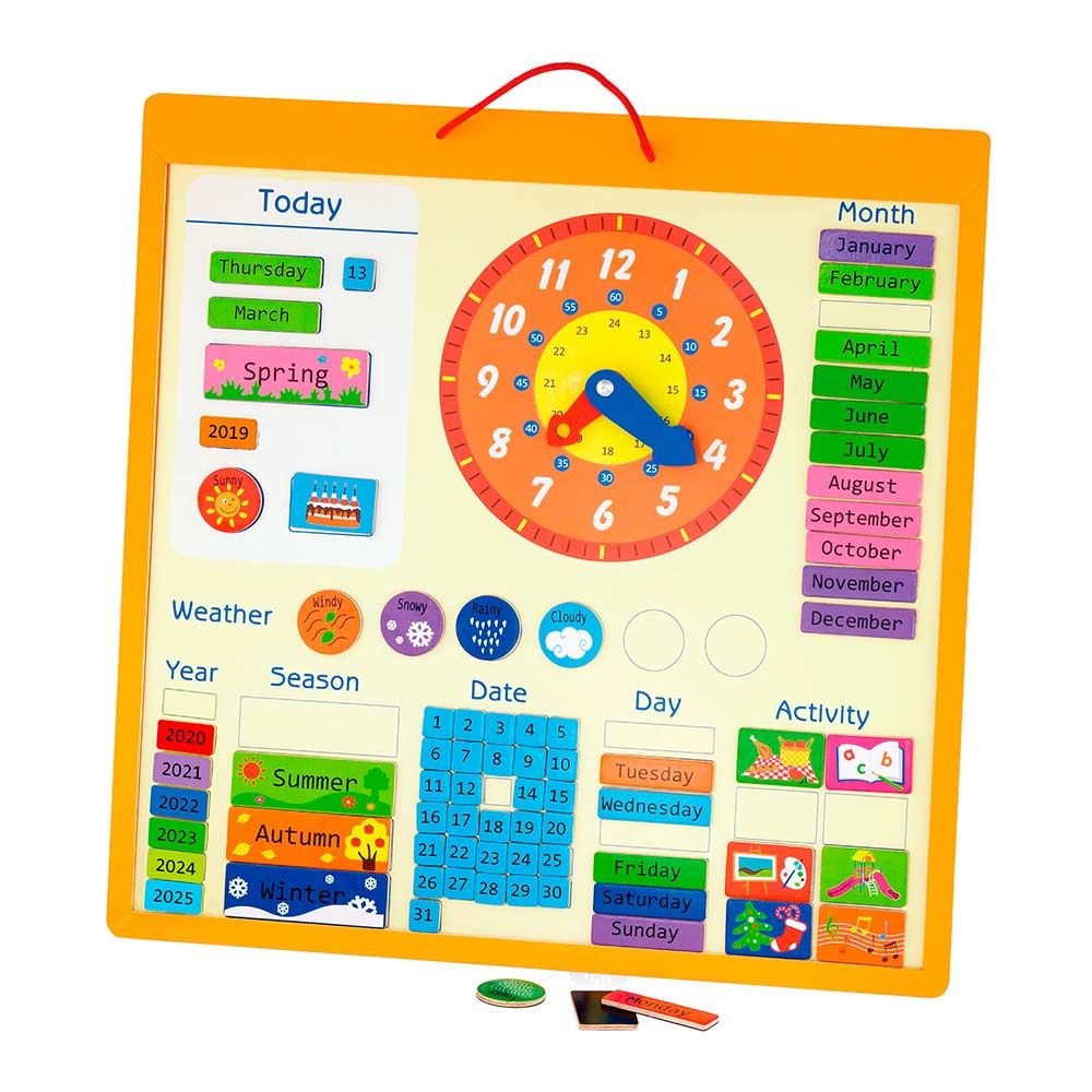 Магнітний календар Viga Toys англійською мовою (50377)