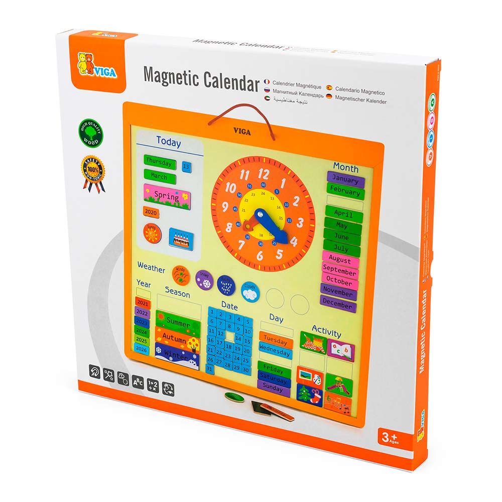Магнітний календар Viga Toys англійською мовою (50377)