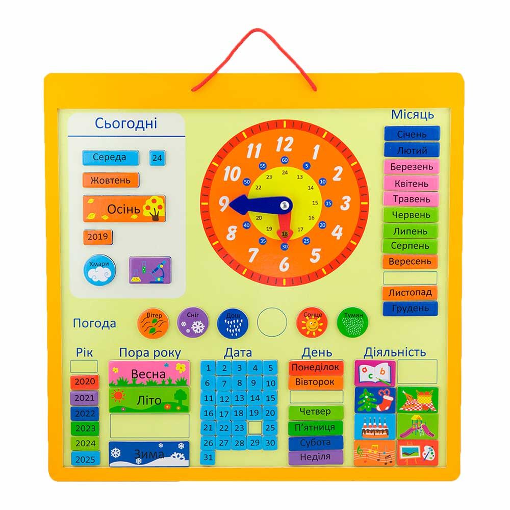 Магнітний календар Viga Toys українською мовою (50377U)