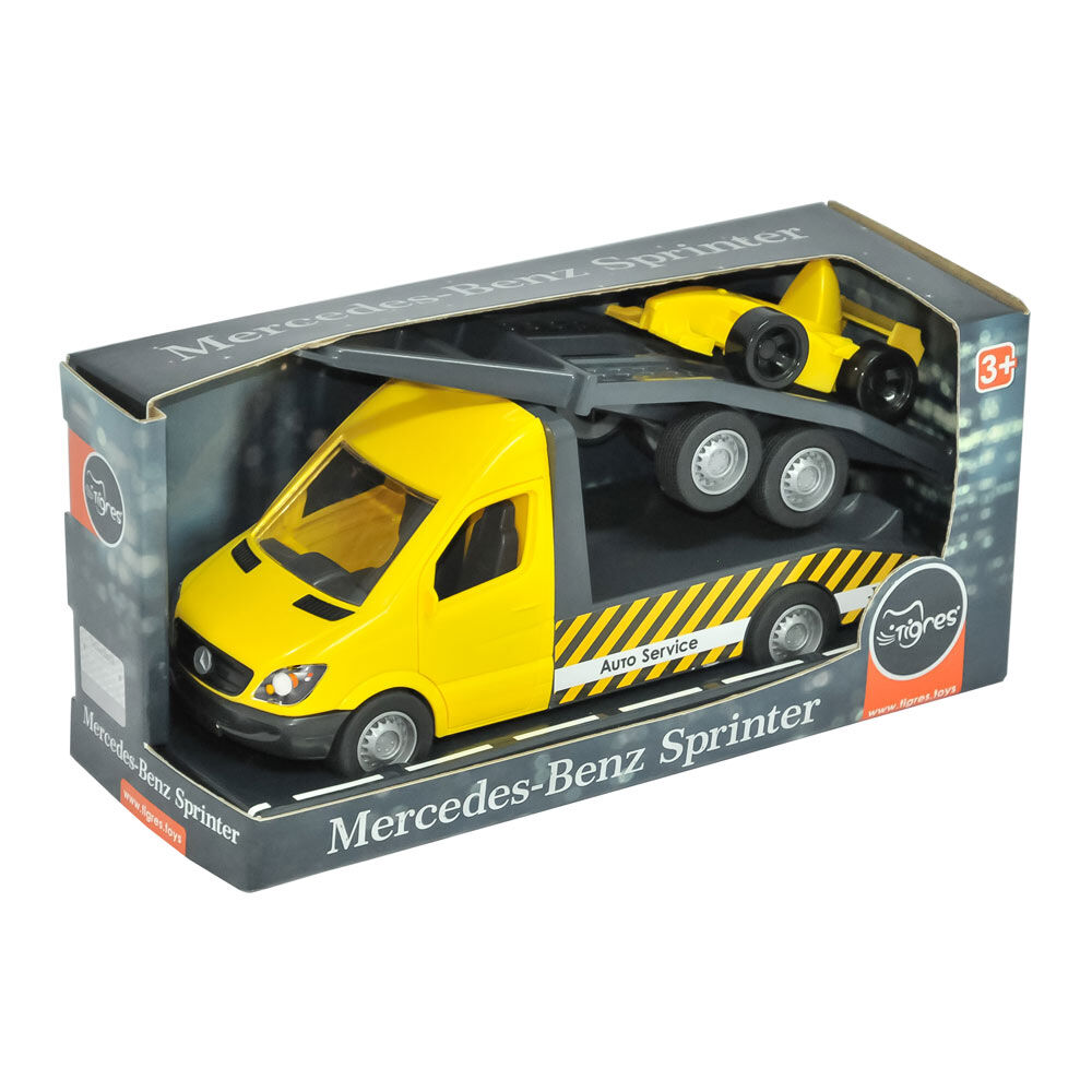Машинка Tigres Евакуатор Mercedes-Benz Sprinter із лафетом жовтий 1:24 (39741)