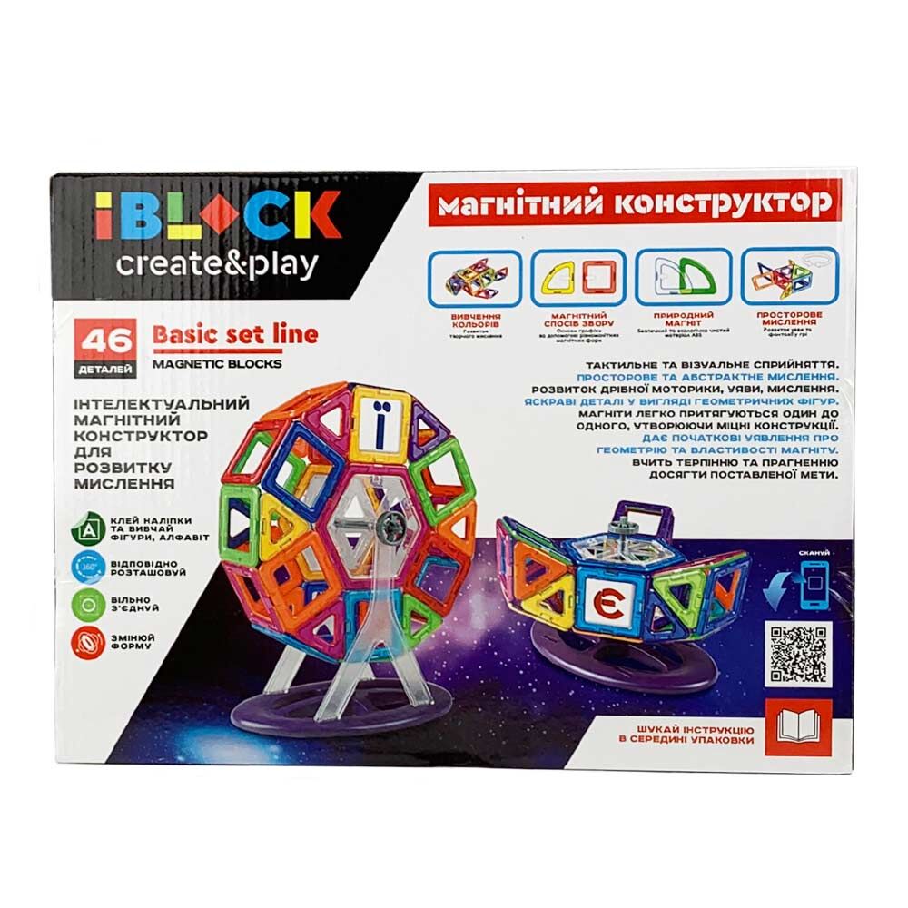 Магнітний конструктор IBLOCK Колесо огляду 46 деталей (PL-920-05)