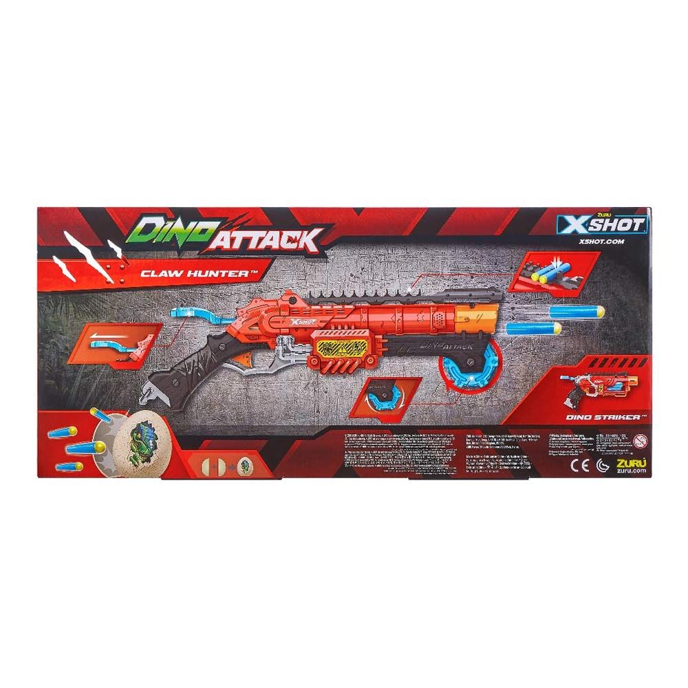Швидкострільний бластер X-Shot Dino Claw Hunter з аксесуарами та 24 патронами (4861)