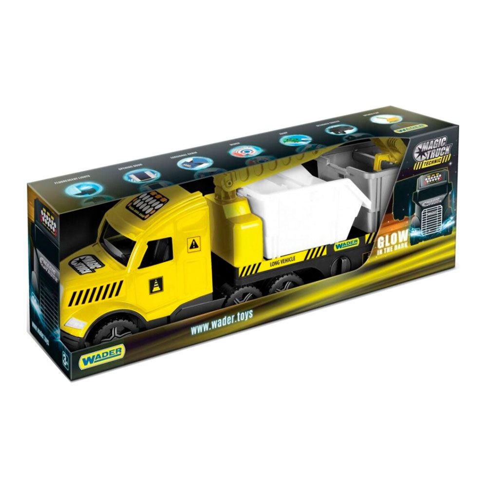 Машинка Wader Magic truck technic Евакуатор з будівельними контейнерами (36470)