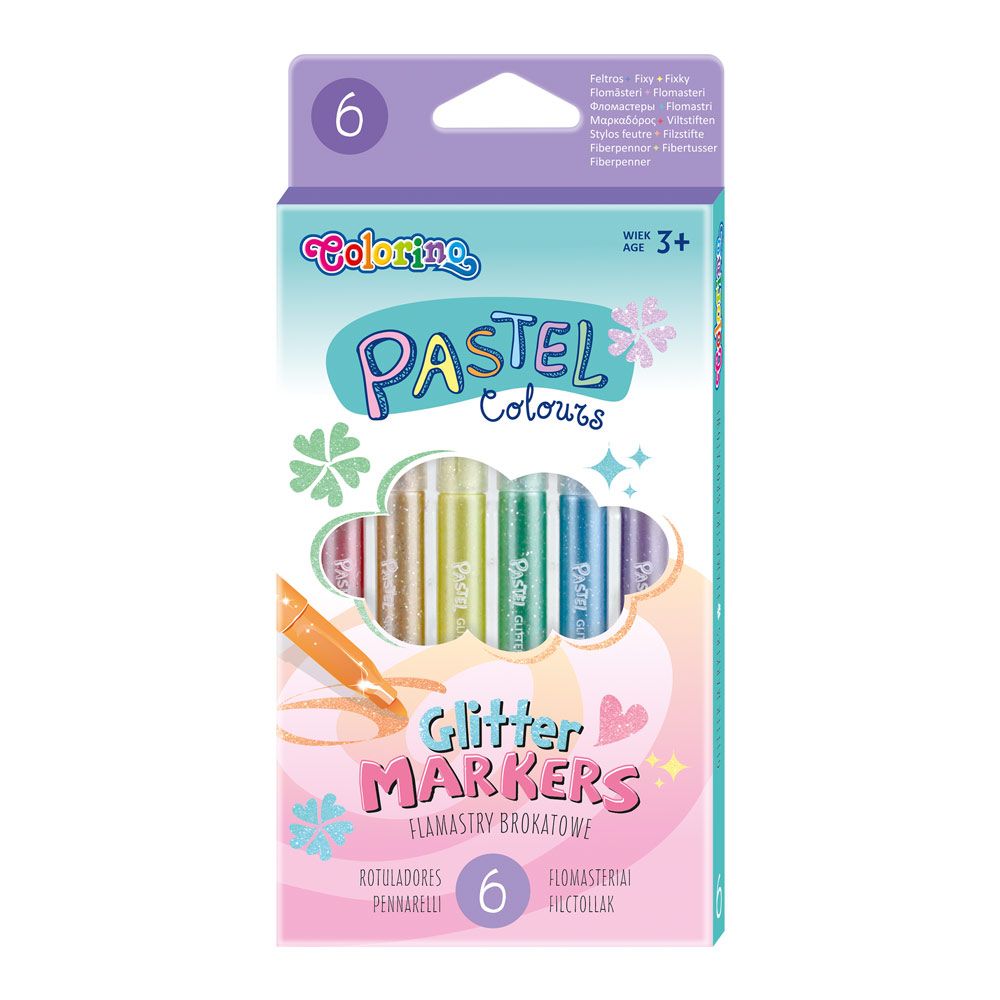 Фломастери Colorino Pastel з блискітками 6 кольорів (82565PTR)