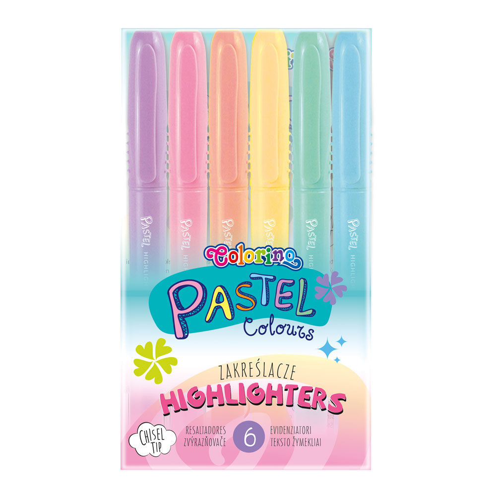 Маркери Colorino Pastel Хайлайтери 6 кольорів (84965PTR)