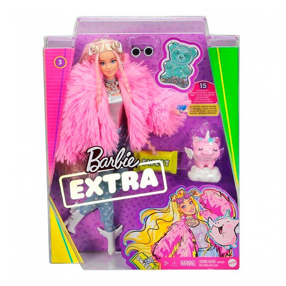 Лялька Barbie Extra у рожевому пухнастому жакеті (GRN28)