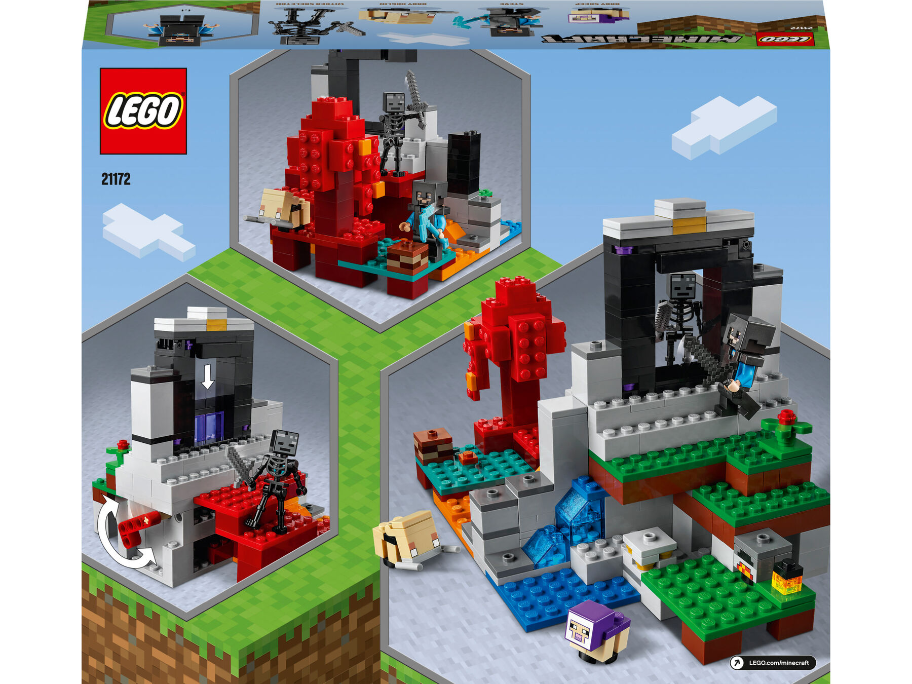 Конструктор LEGO Minecraft Зруйнований портал (21172)