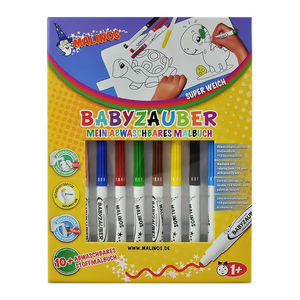 Фломастери Malinos Babyzauber 10 кольорів з розмальовкою (MA-300015)