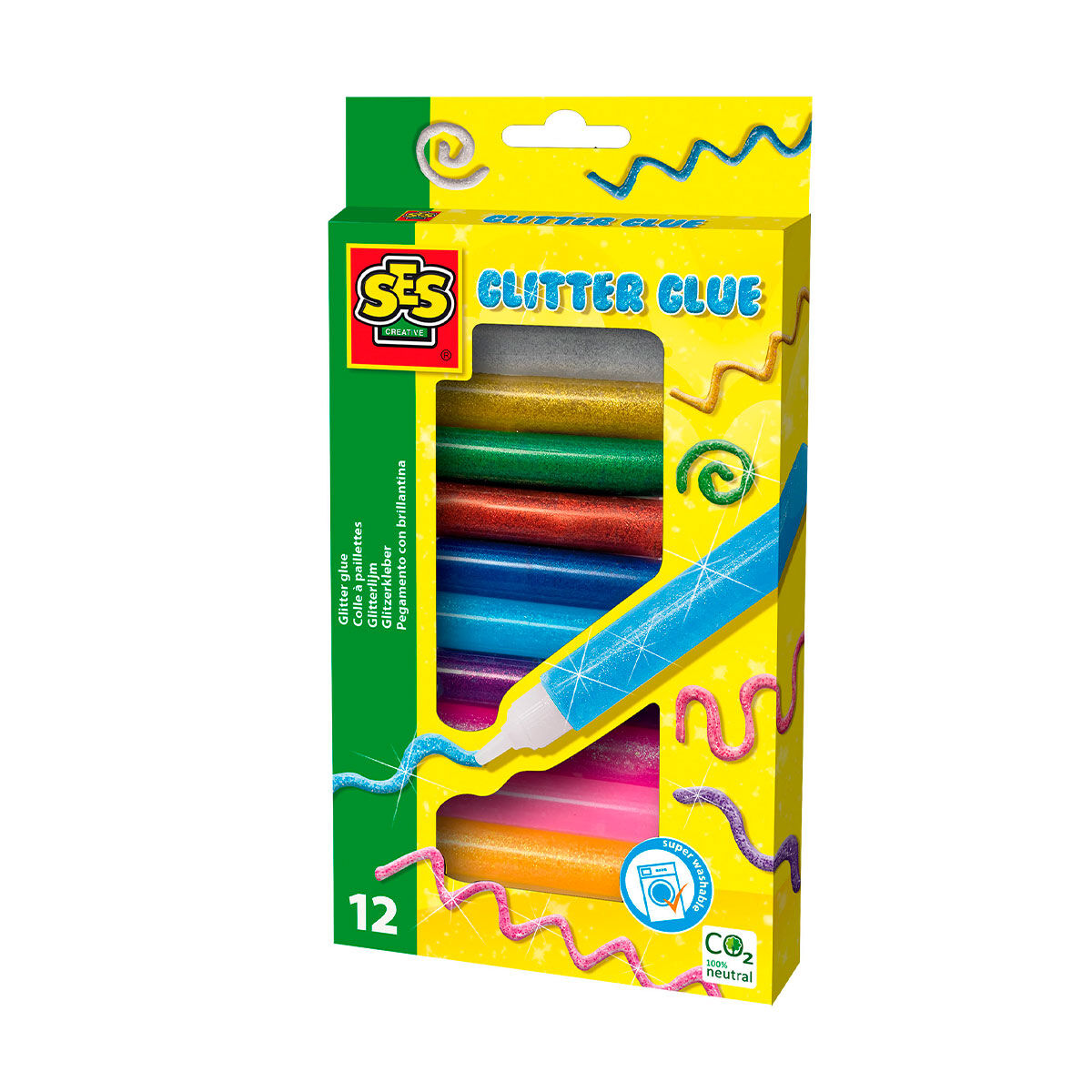 Набір рідкого клею з блискітками Ses Creative Яскраві блискітки 12 шт (00277S)