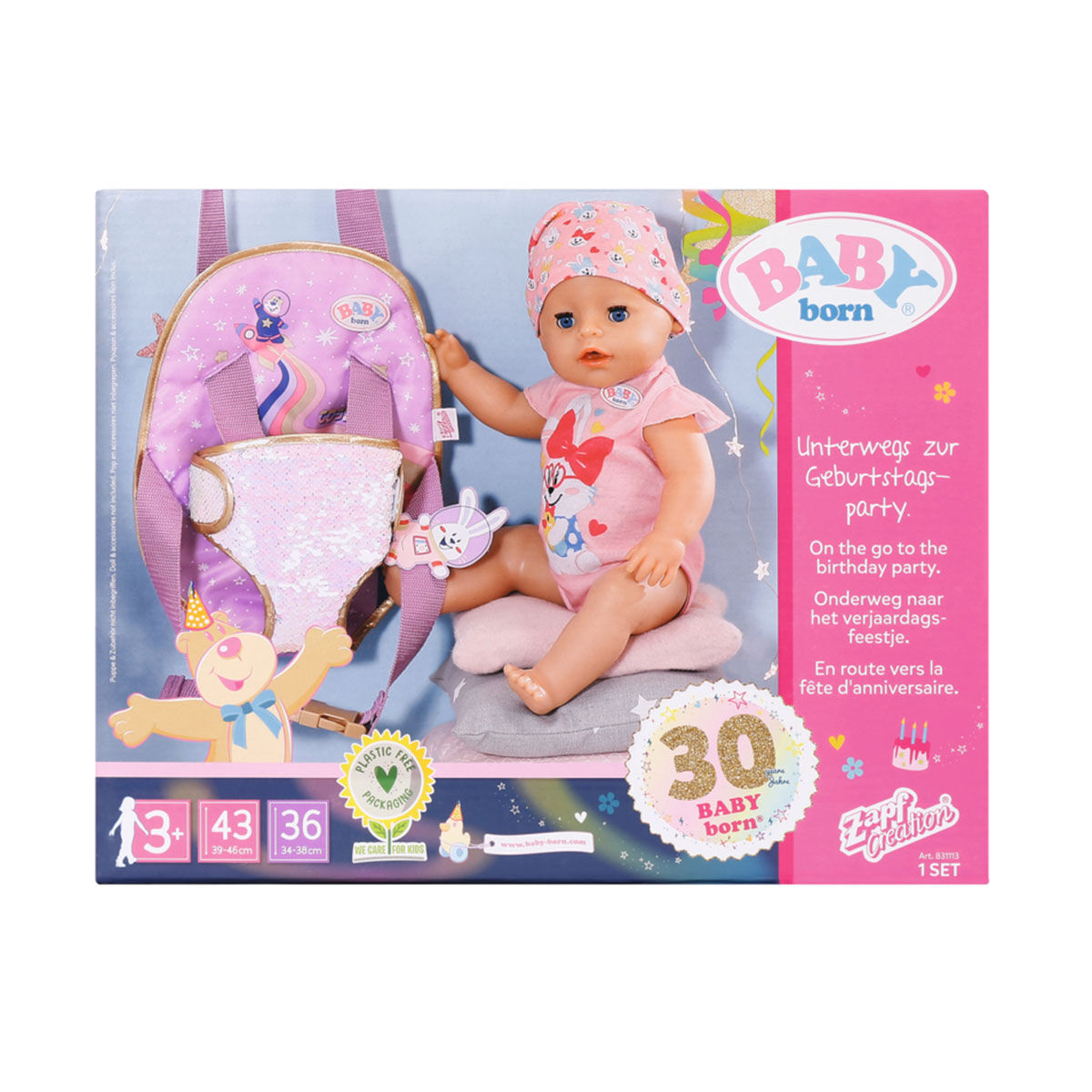 Рюкзак-кенгуру для ляльки Baby Born День Народження Прогулянка (831113)