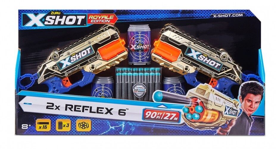 Швидкострільний бластер Zuru X-Shot Excel Reflex 6 Double Golden (36480Z)