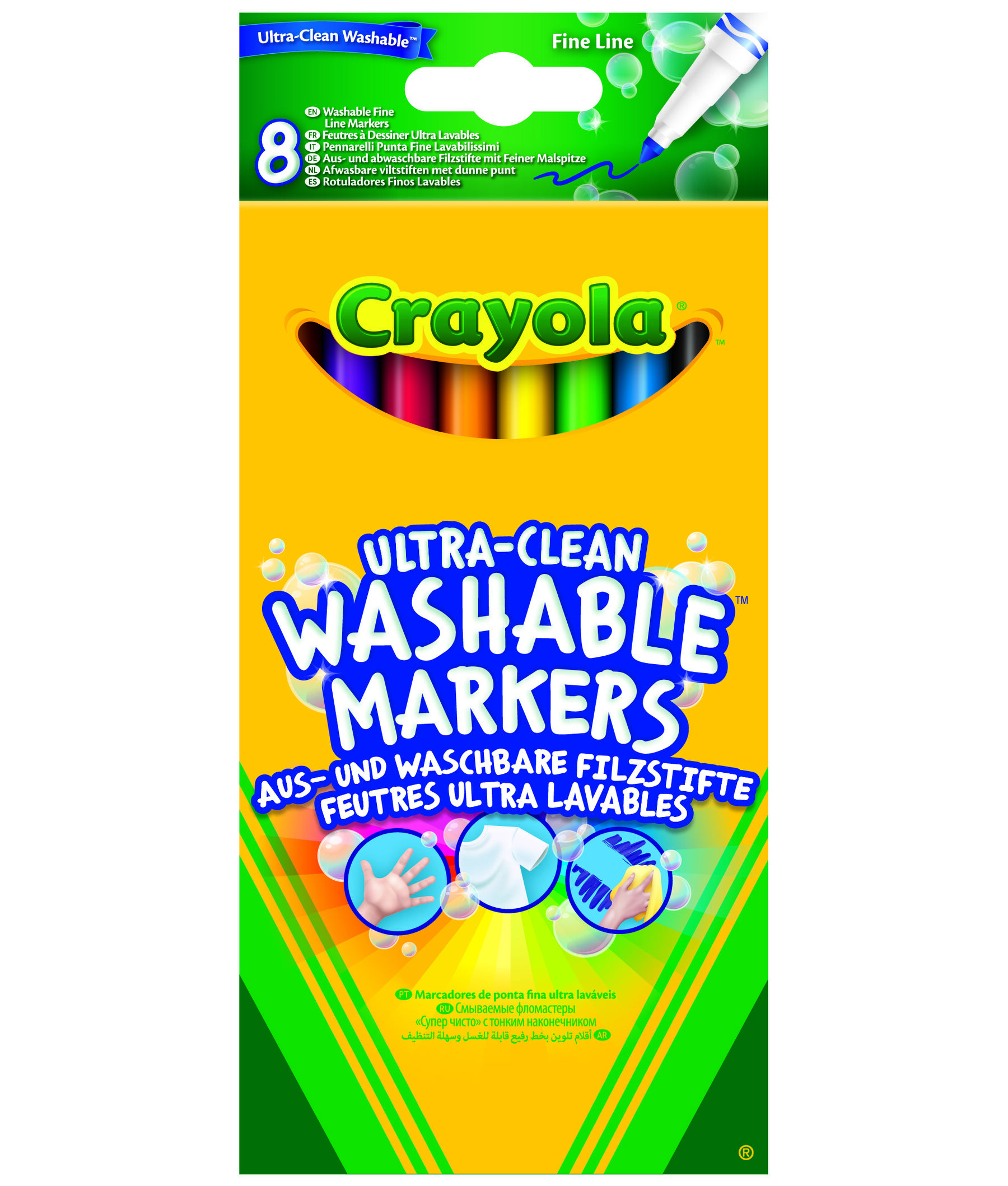Набір фломастерів Crayola Ultra-clean washable тонка лінія 8 шт (256351.012)
