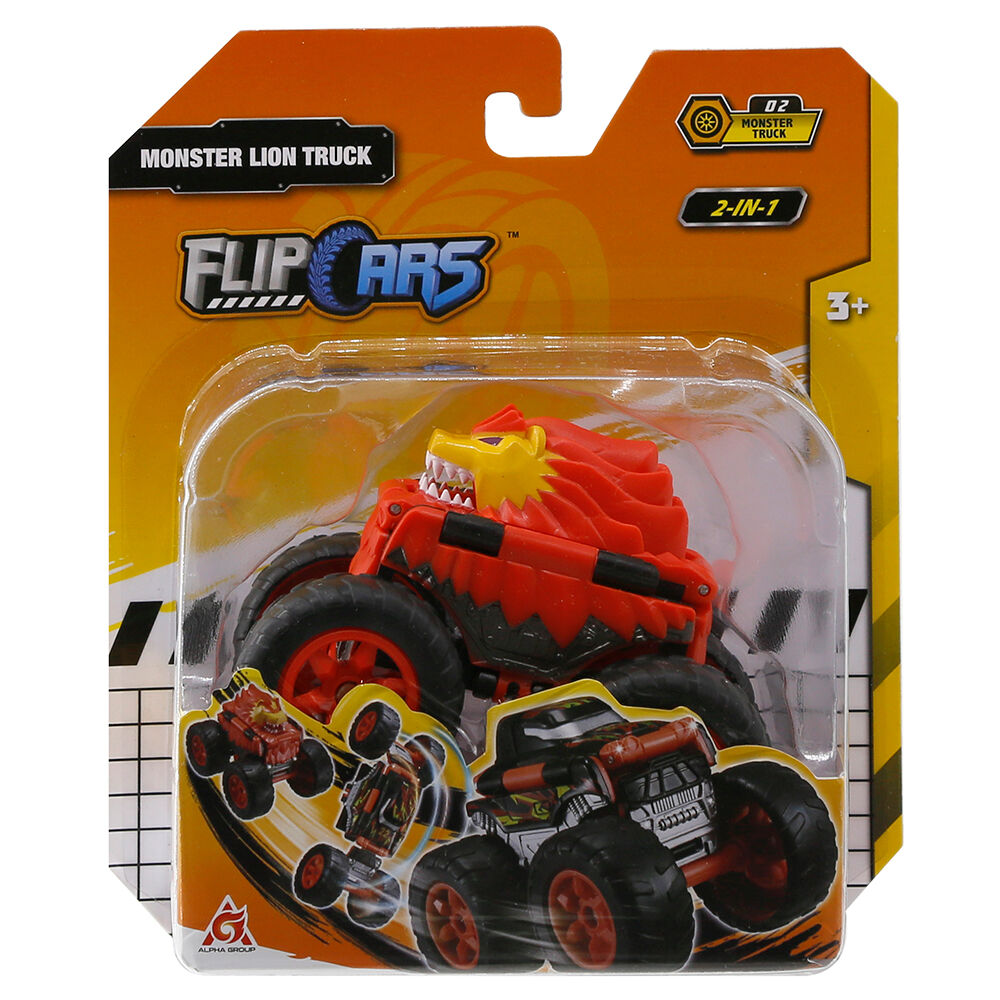Машинка-трансформер Flip Cars Монстр-трак Лев 2 в 1 (EU463875A-02)