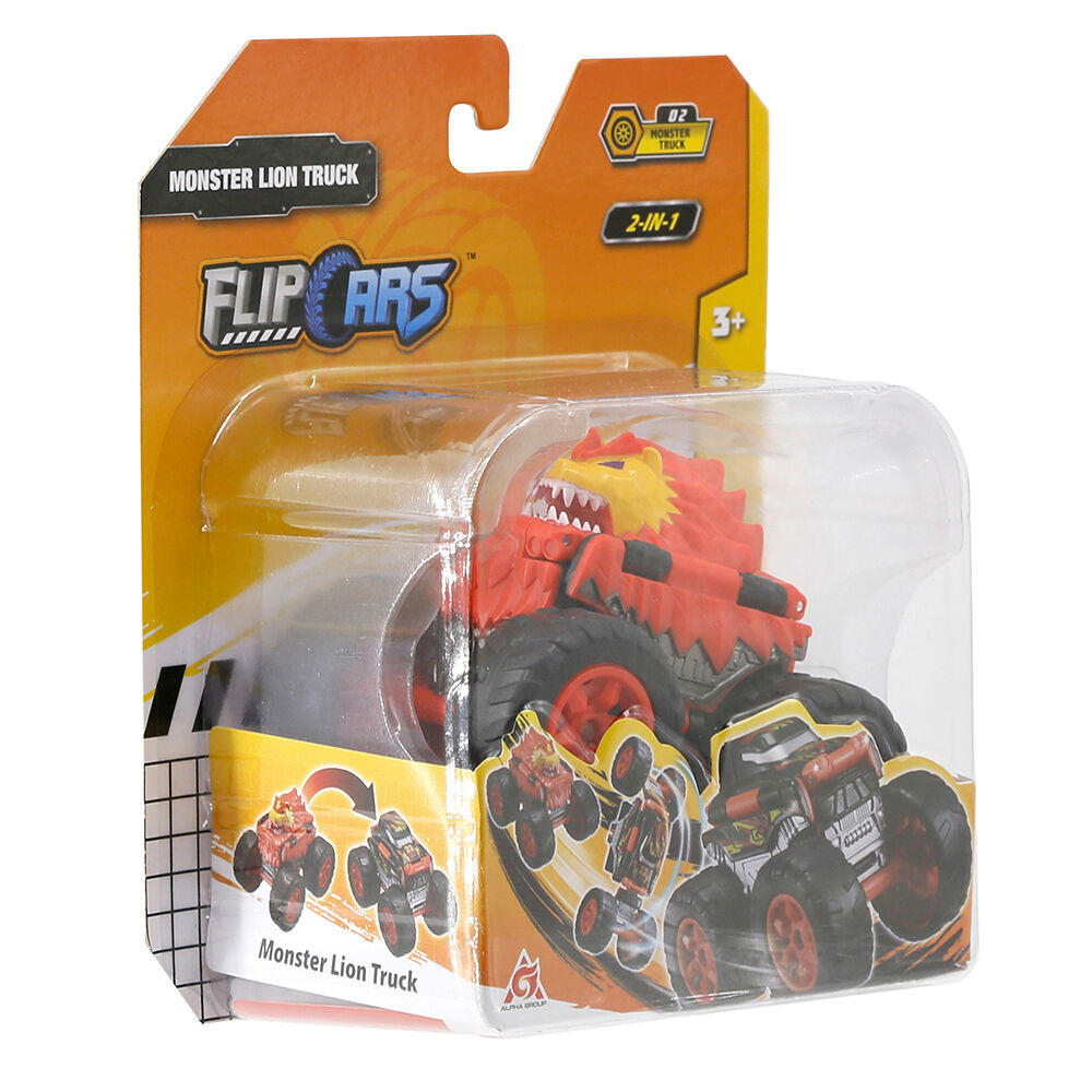 Машинка-трансформер Flip Cars Монстр-трак Лев 2 в 1 (EU463875A-02)