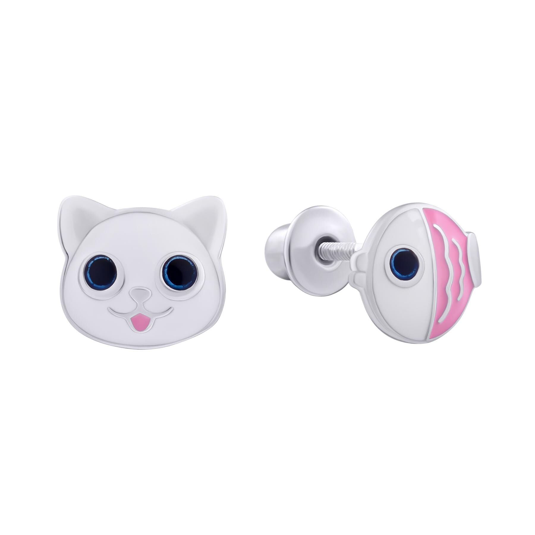 Сережки UMa&UMi Zoo Котик з рибкою (2105709006240501)