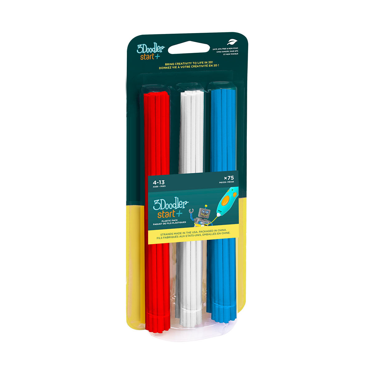 Набір стрижнів для 3D-ручки 3Doodler Start Мікс 75 шт (3DS-ECO-MIX1-75)