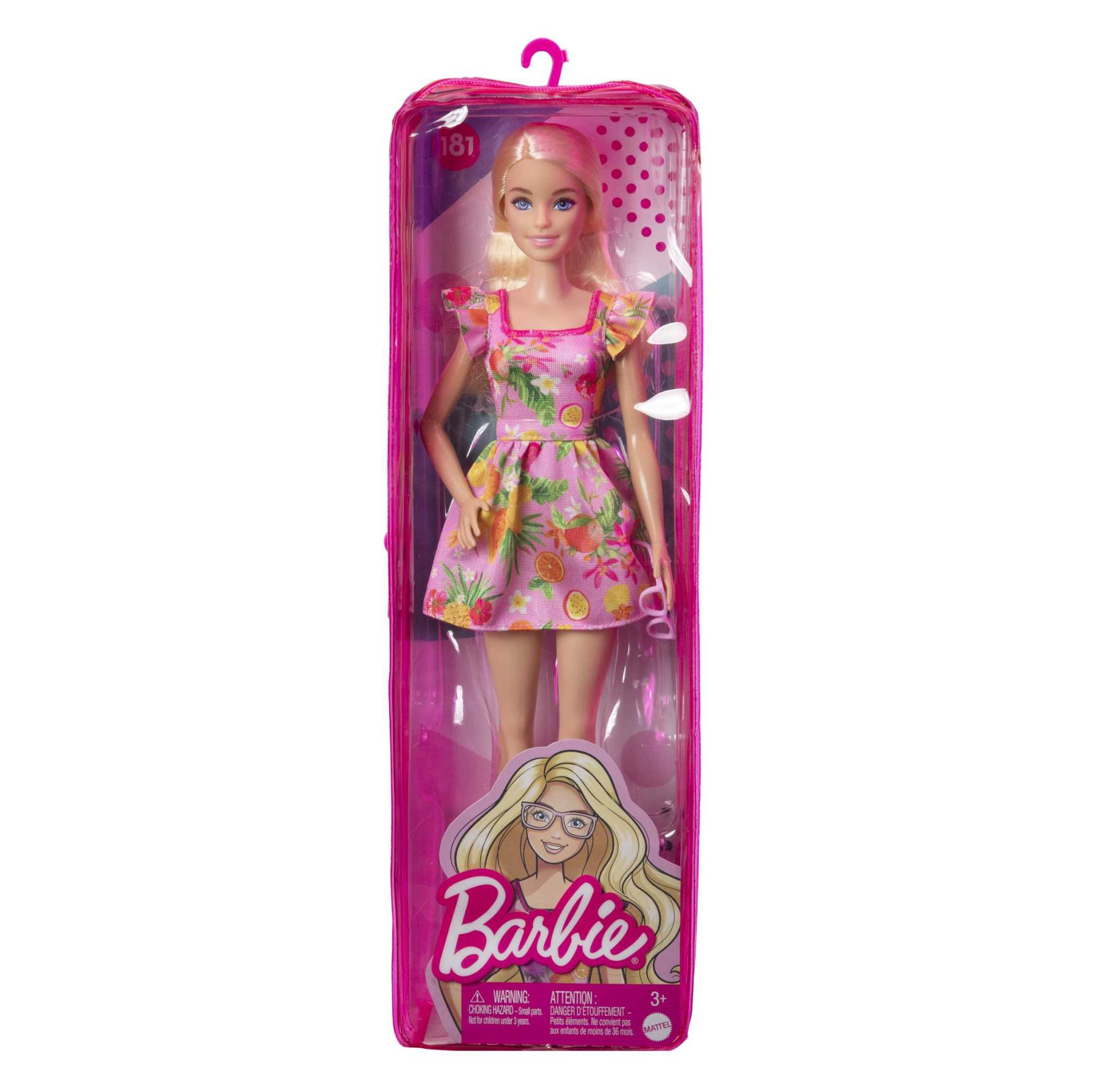 Лялька Barbie Fashionistas блондинка в сукні з фруктами (HBV15)