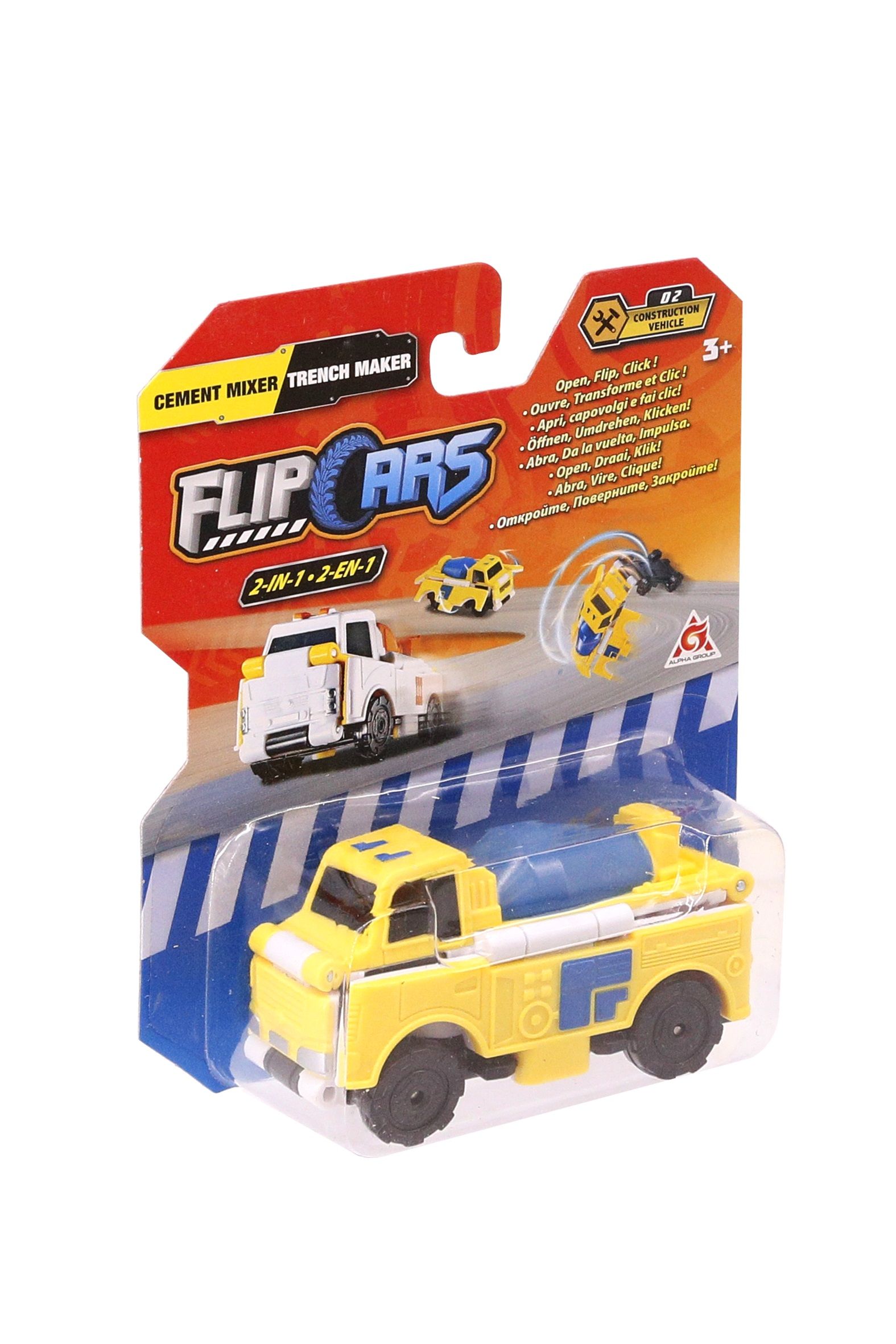 Машинка-трансформер Flip Cars Бетономішалка і Траншеєкопач 2 в 1 (EU463875-02)
