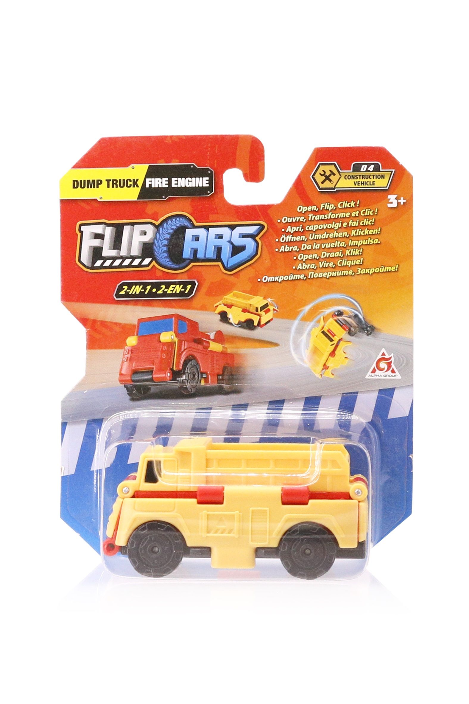 Машинка-трансформер Flip Cars Самоскид і Пожежний автомобіль 2 в 1 (EU463875-07)