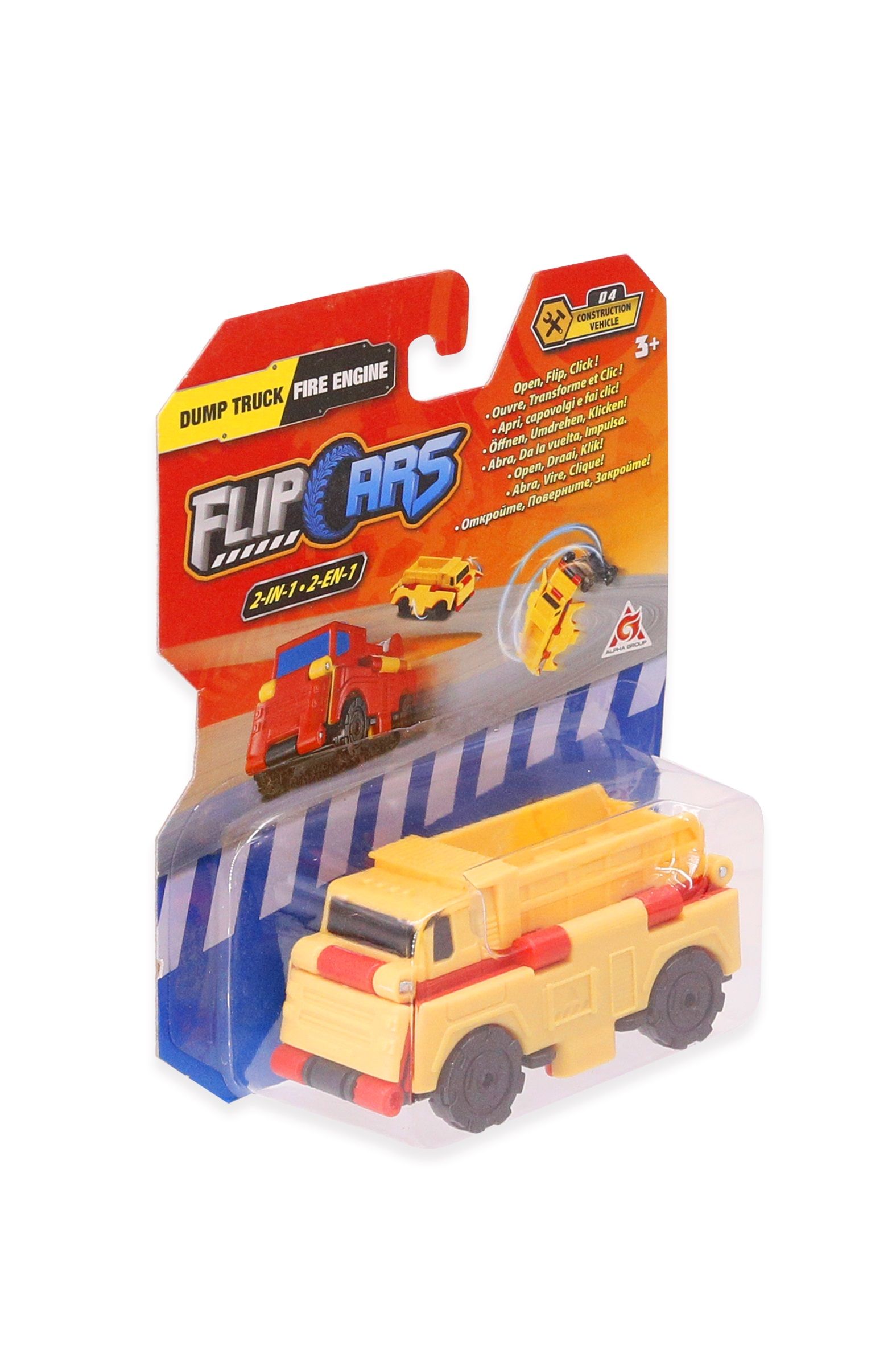 Машинка-трансформер Flip Cars Самоскид і Пожежний автомобіль 2 в 1 (EU463875-07)