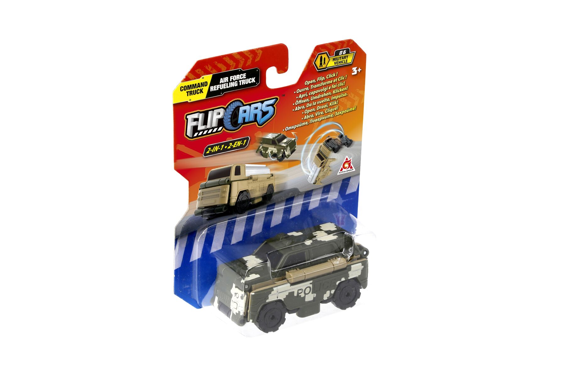 Машинка-трансформер Flip Cars Командна вантажівка і Вантажівка-заправник ВВС 2 в 1 (EU463875-29)