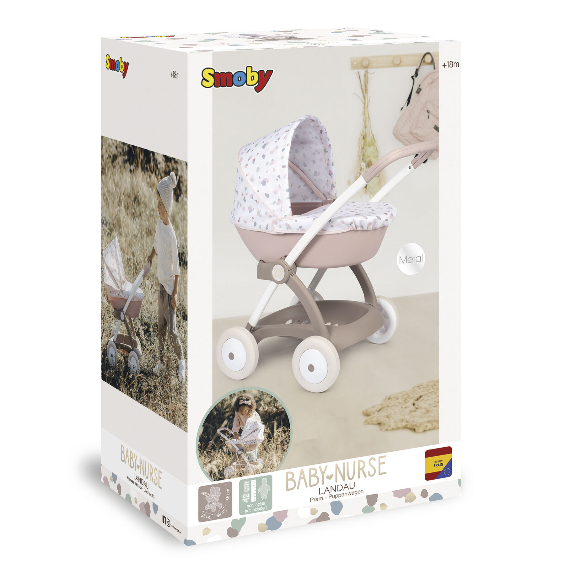 Коляска Smoby Baby Nurse Модерн рожева пудра (254118)