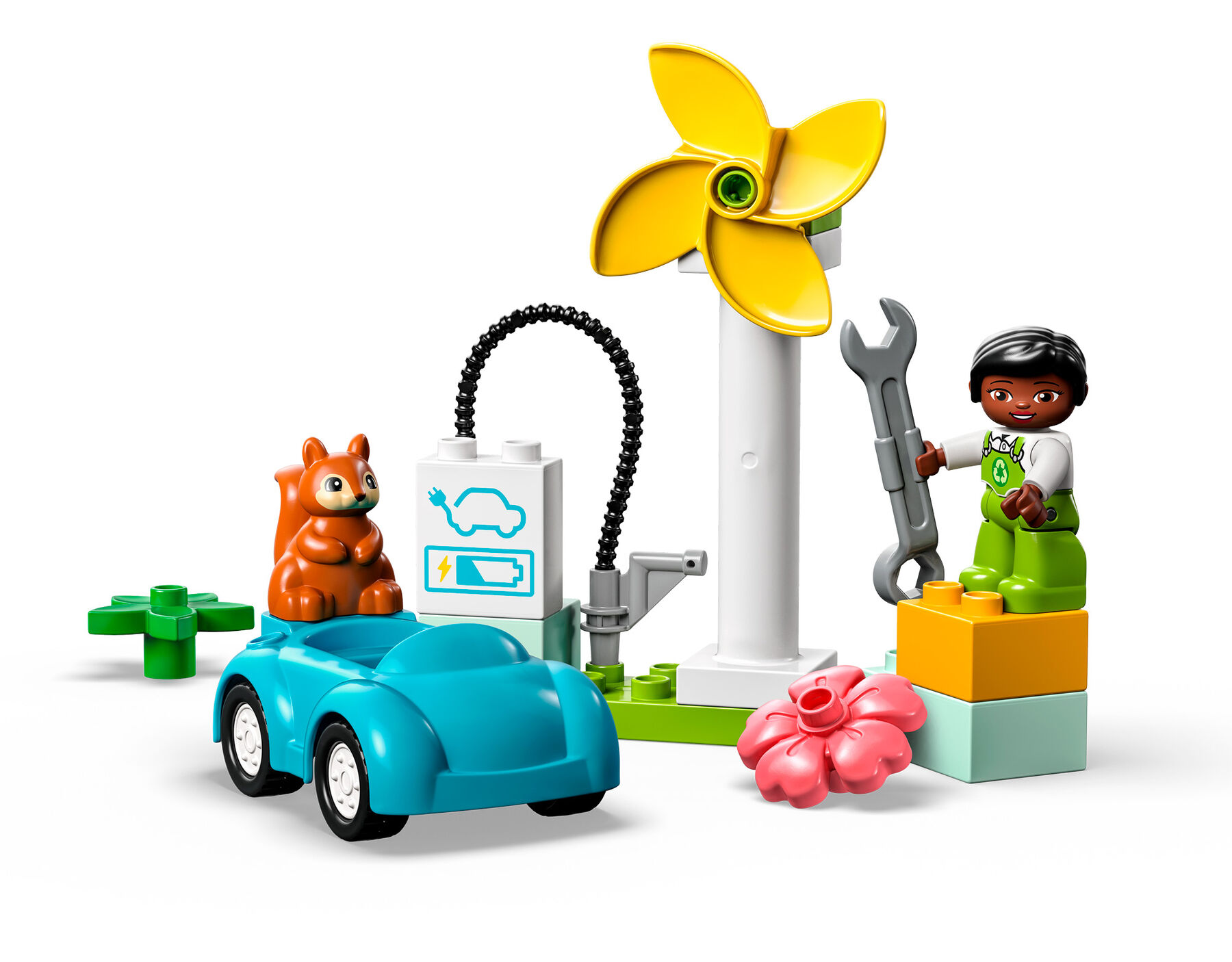 Конструктор LEGO DUPLO Вітрова турбіна та електромобіль (10985)