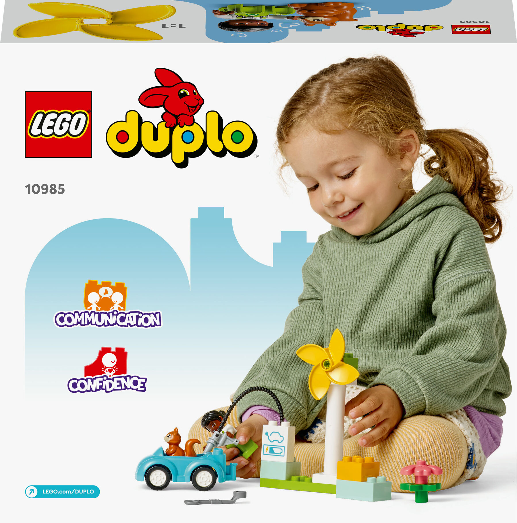 Конструктор LEGO DUPLO Вітрова турбіна та електромобіль (10985)