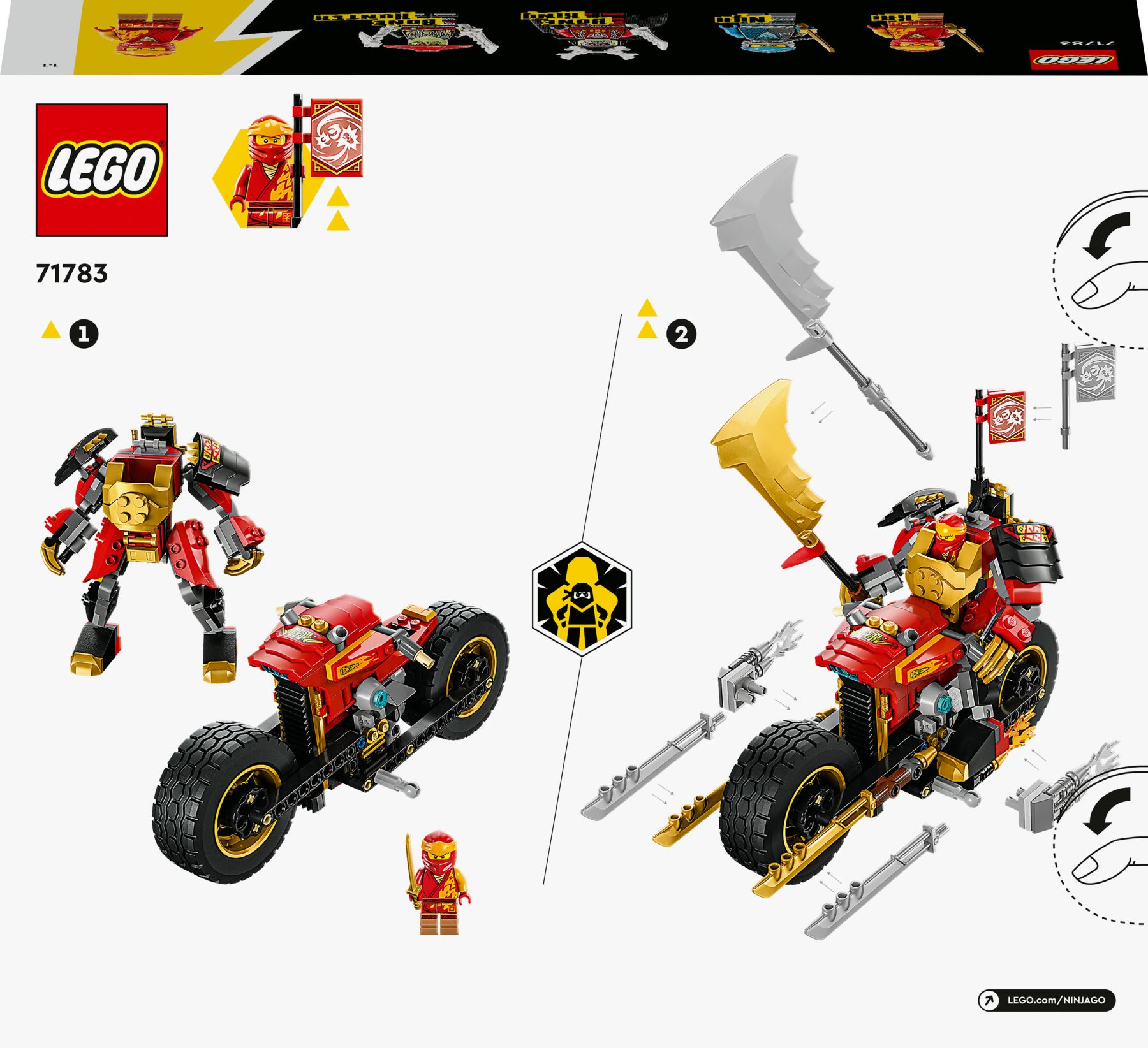 Конструктор LEGO NINJAGO Робот-вершник Кая EVO (71783)