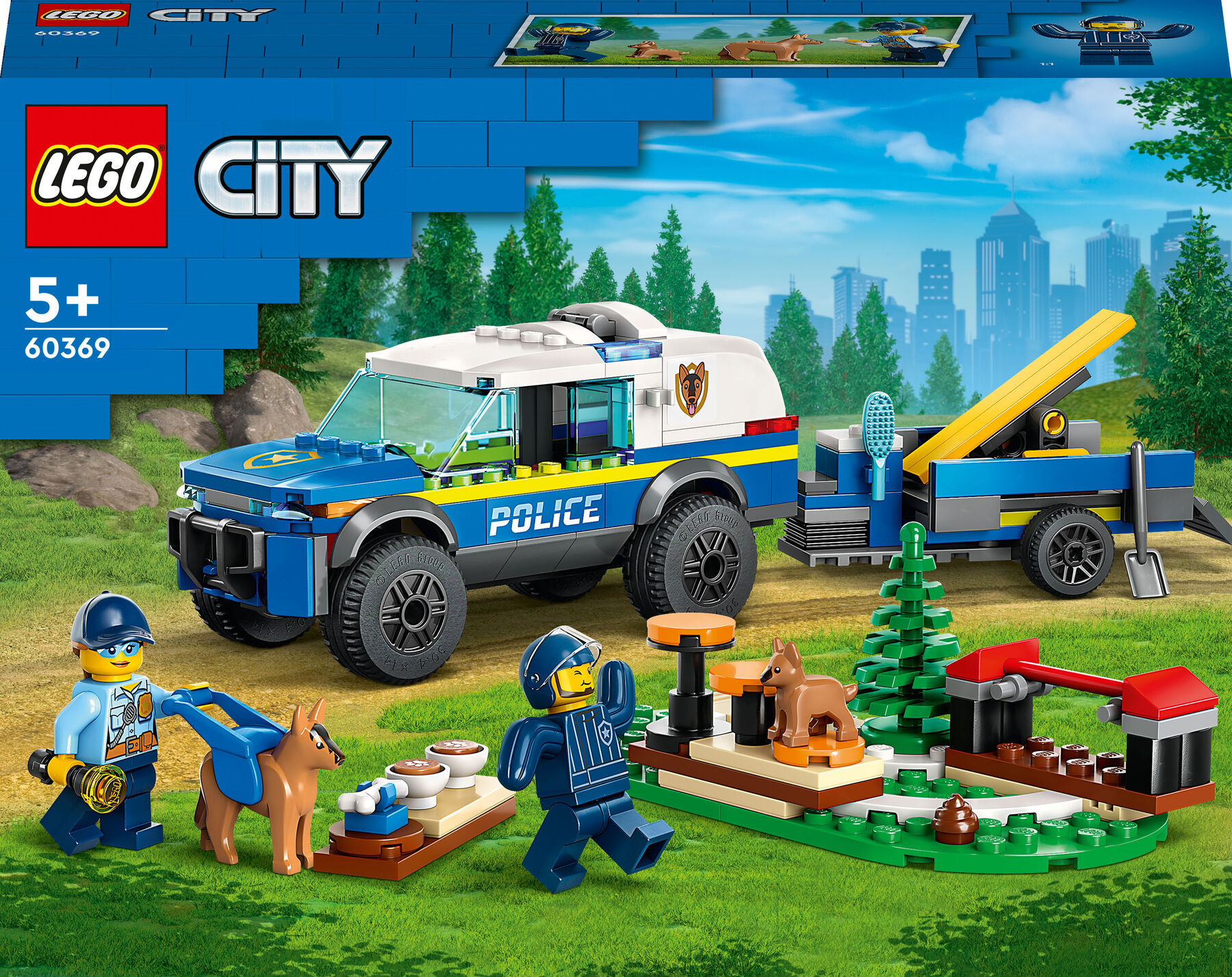 Конструктор LEGO City Мобільний майданчик для дресування поліцейських собак (60369)