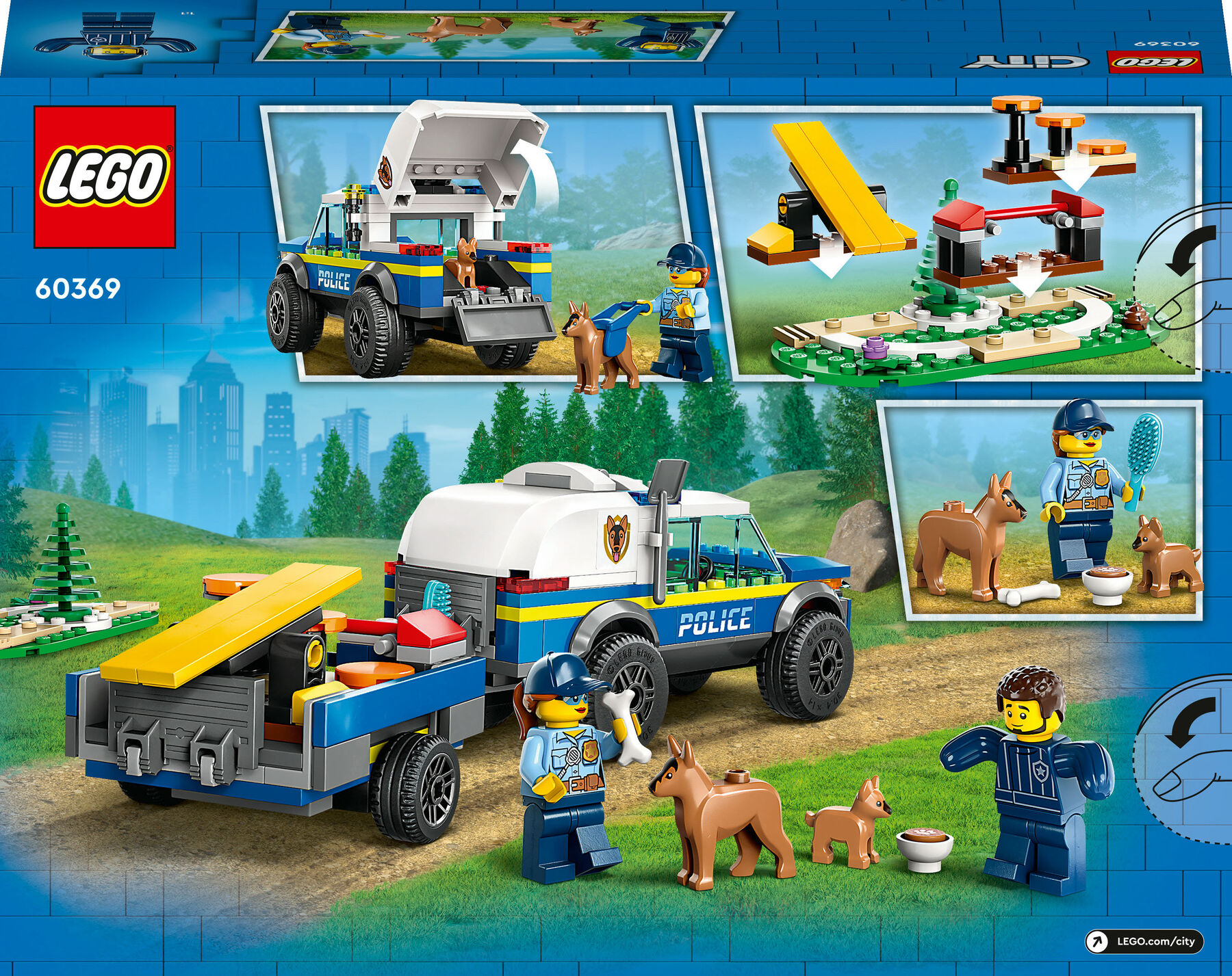 Конструктор LEGO City Мобільний майданчик для дресування поліцейських собак (60369)