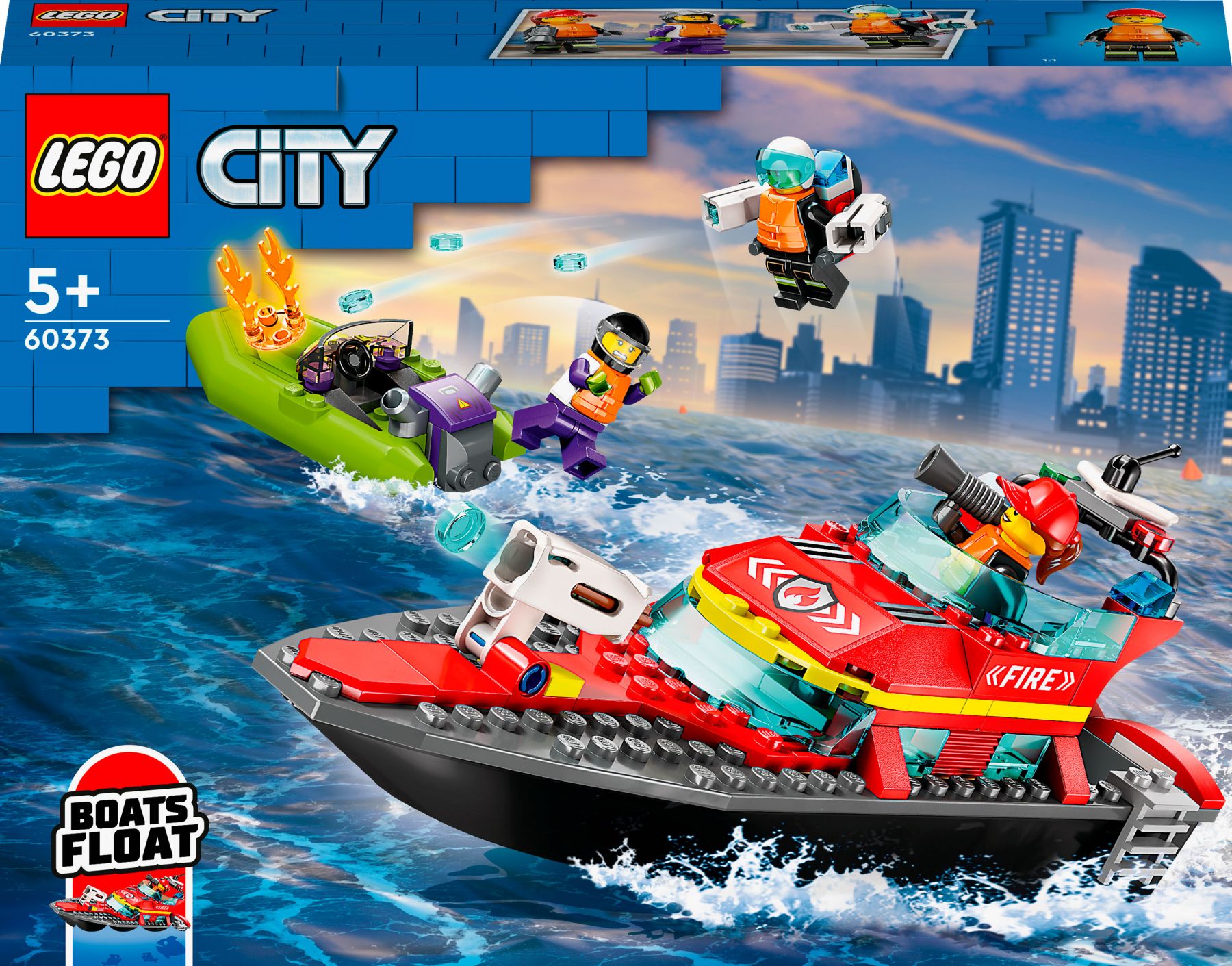 Конструктор LEGO City Човен пожежної бригади (60373)