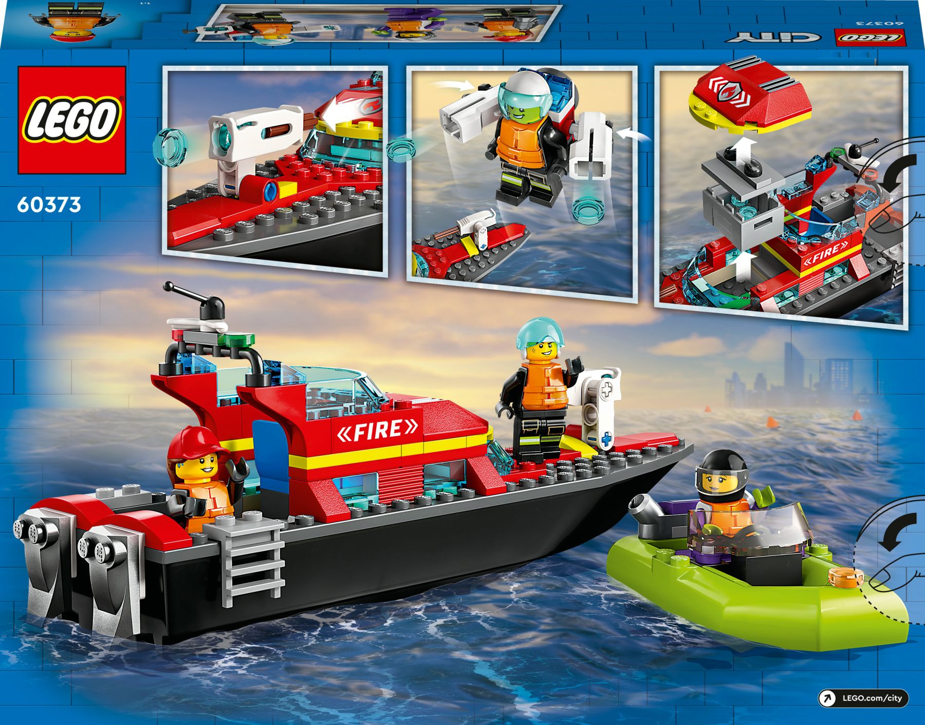 Конструктор LEGO City Човен пожежної бригади (60373)