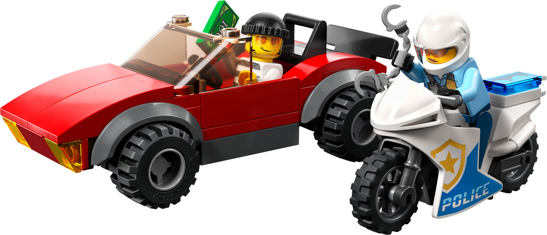 Конструктор LEGO City Переслідування автомобіля на поліцейському мотоциклі (60392)