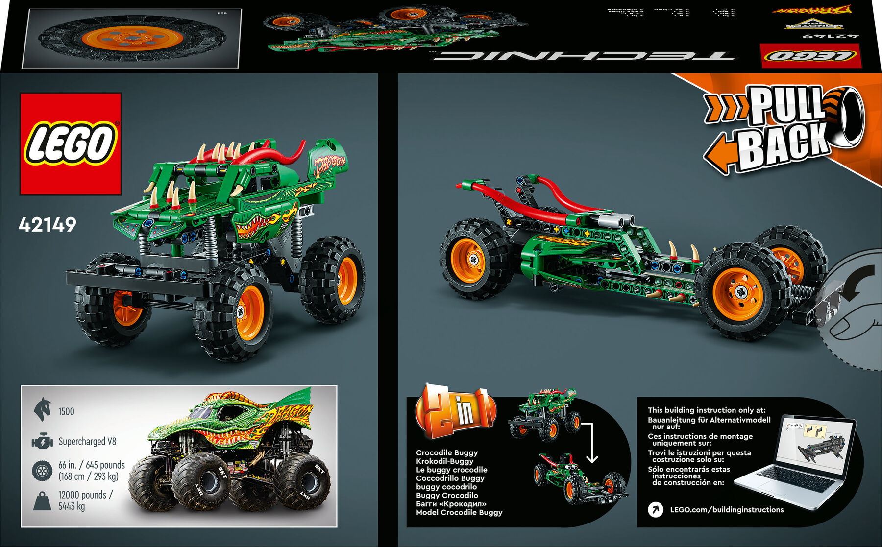 Конструктор LEGO Technic Monster Jam Dragon (42149)