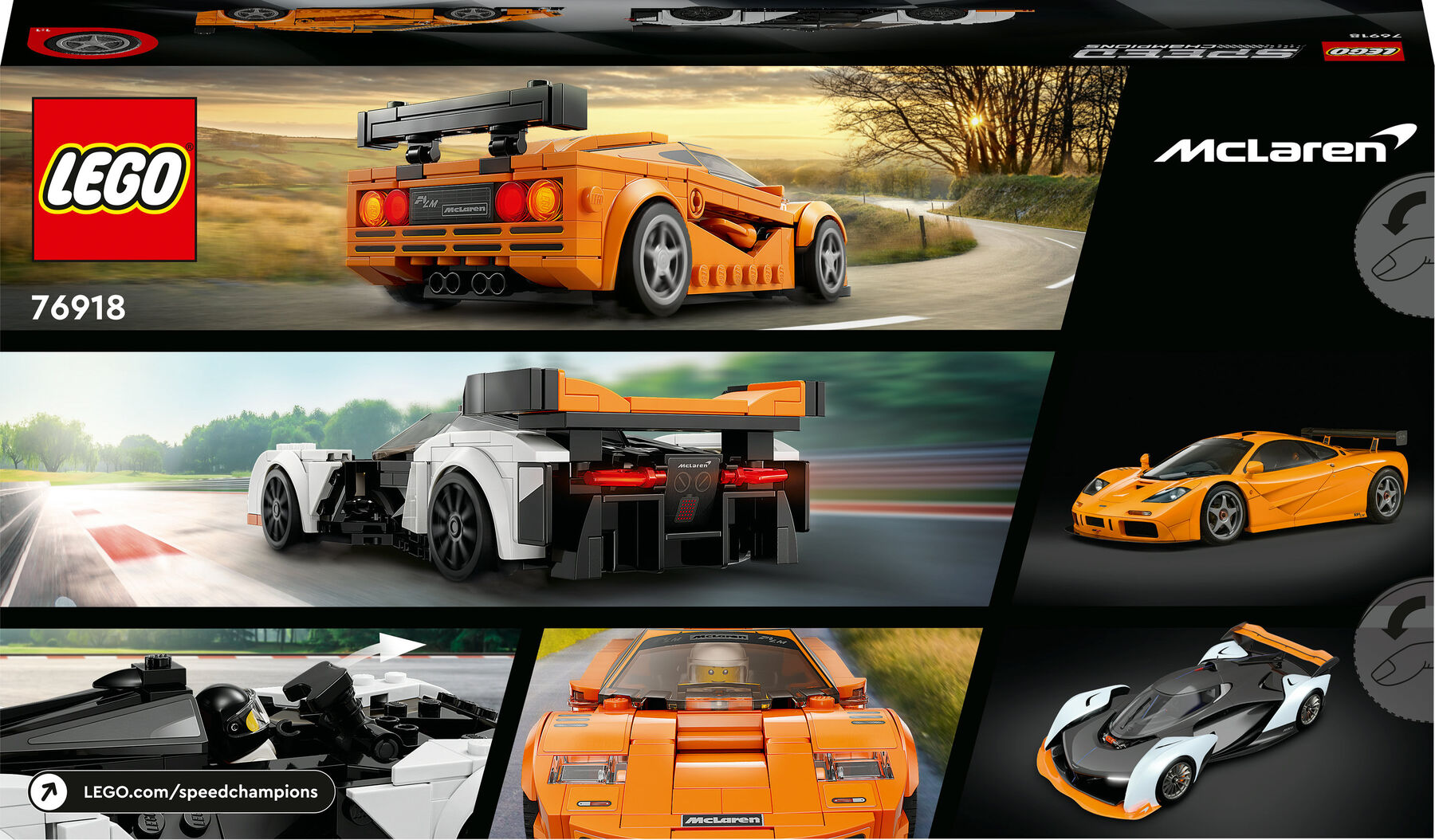 Конструктор LEGO Speed Champions McLaren Solus GT і McLaren F1 LM (76918)