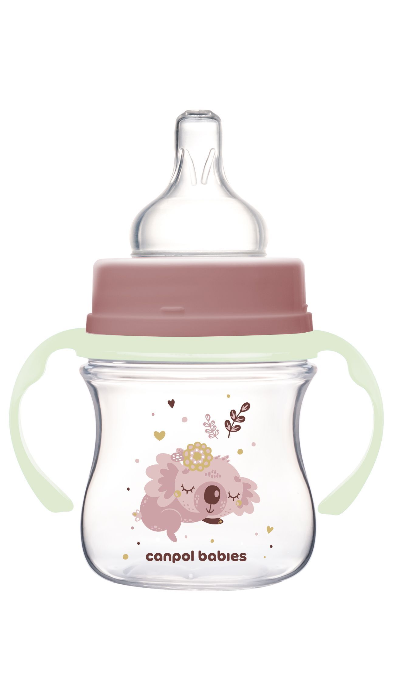 Canpol babies Пляшка антиколікова з широким отвором 120 мл Easystart Sleepy Koala - рожева