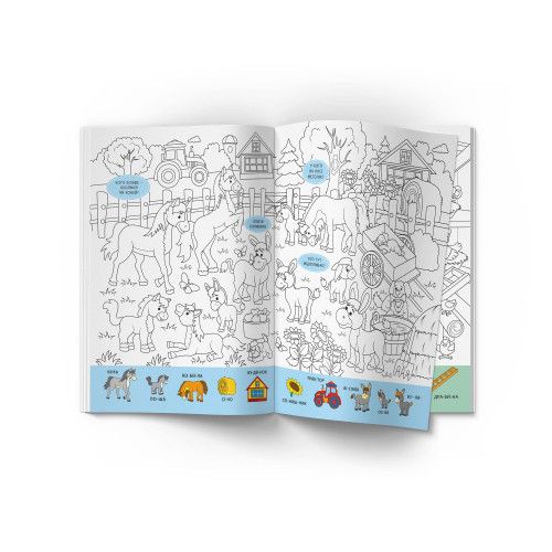 Книжка «Віммельбух-розмальовка Ферма»