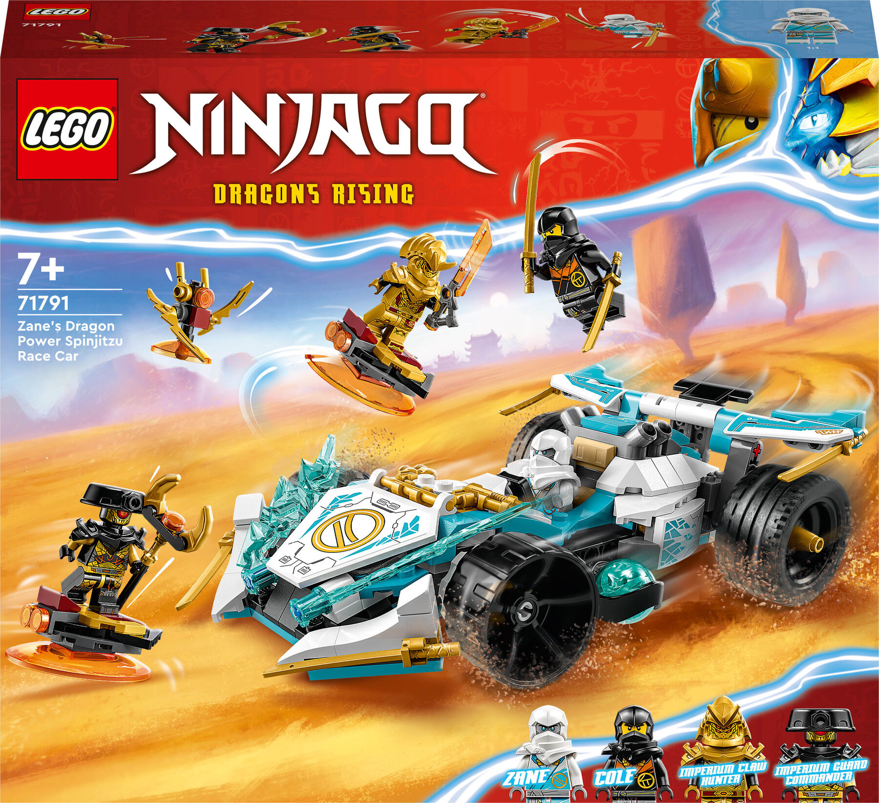 Конструктор LEGO NINJAGO Суперсила дракона Зейна автомобіль для перегонів спін-джитсу (71791)