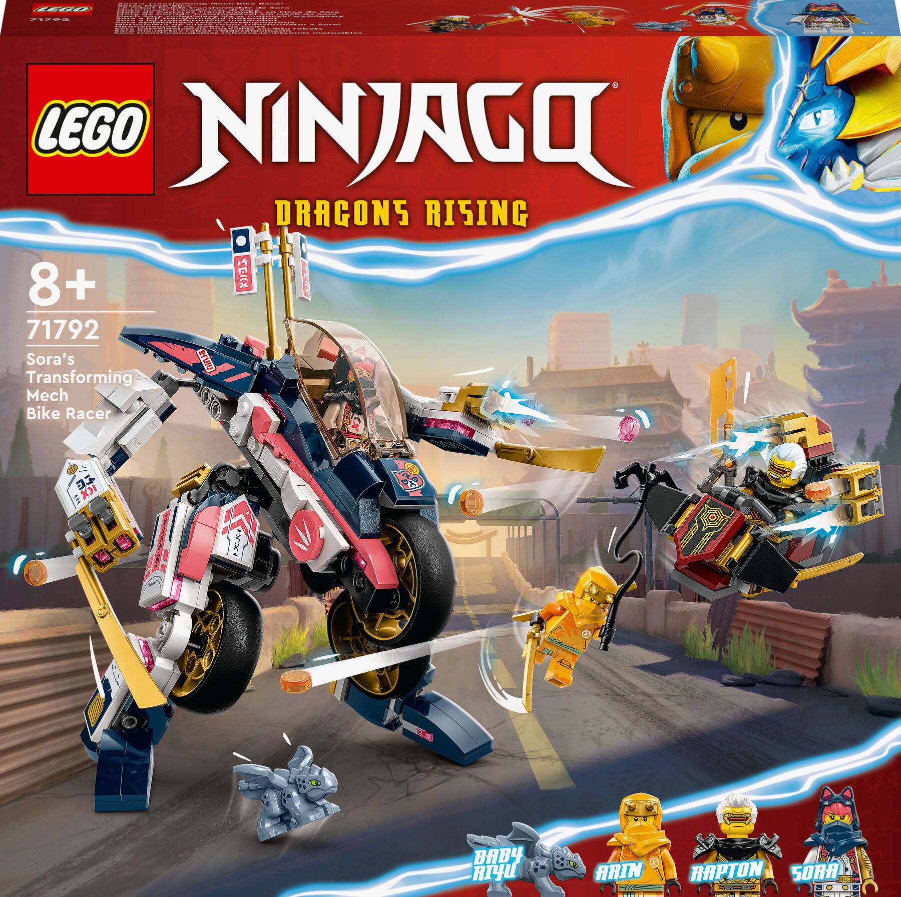 Конструктор LEGO NINJAGO Перегоновий робобайк-трансформер Сори (71792)