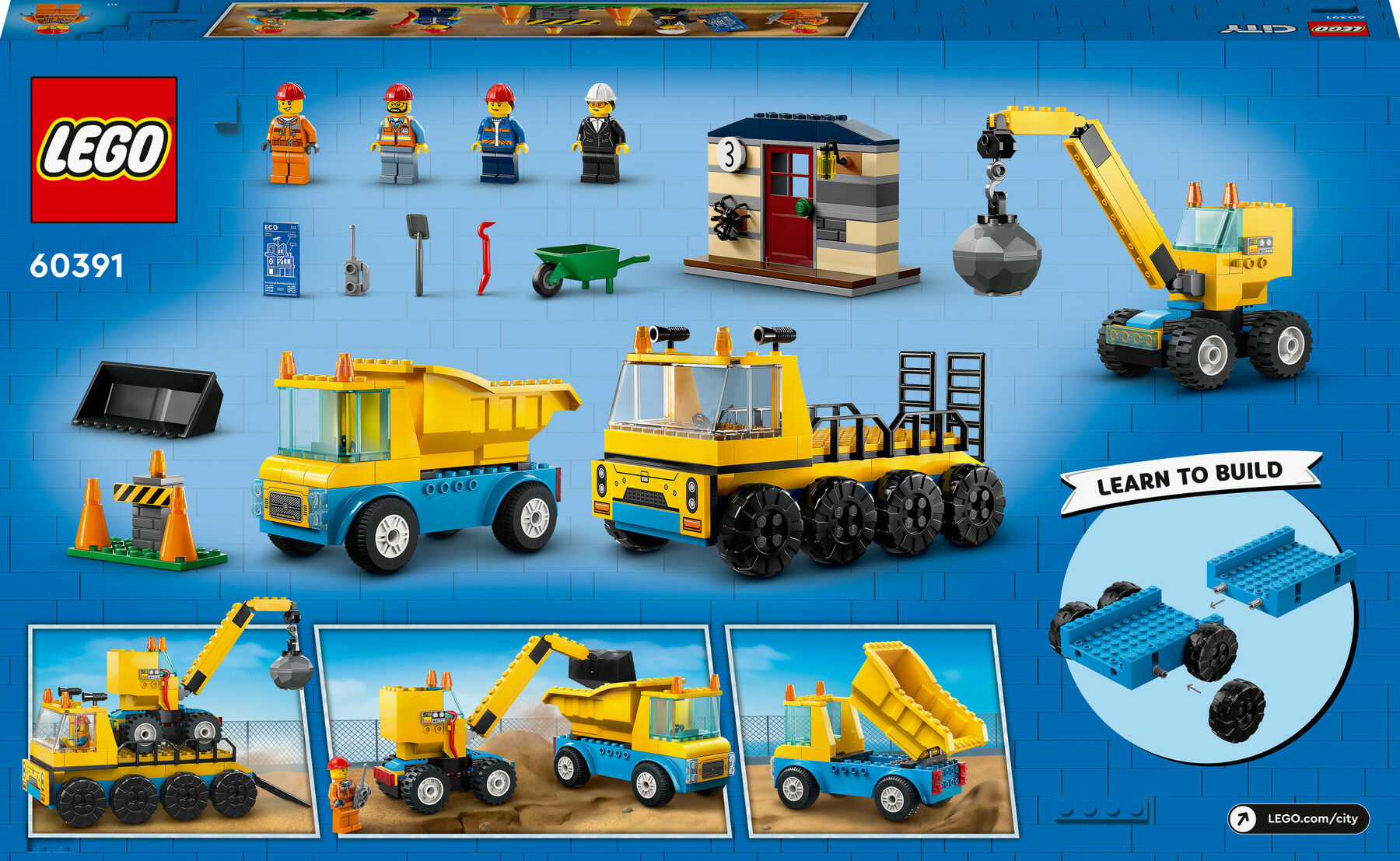Конструктор LEGO City Будівельна вантажівка й кулястий кран-таран (60391)