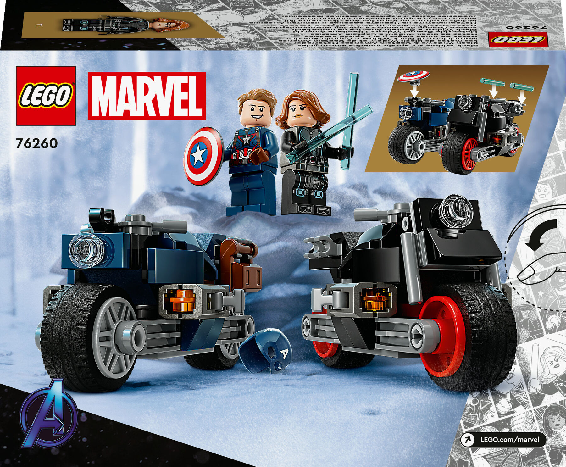 Конструктор LEGO Marvel Super Heroes Мотоцикли Чорної Вдови й Капітана Америка (76260)