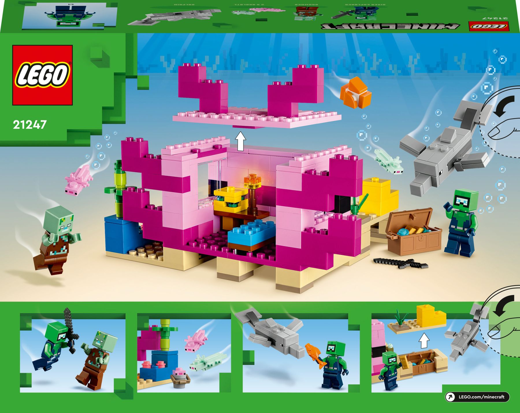 Конструктор LEGO Minecraft Дім-Аксолотль (21247)