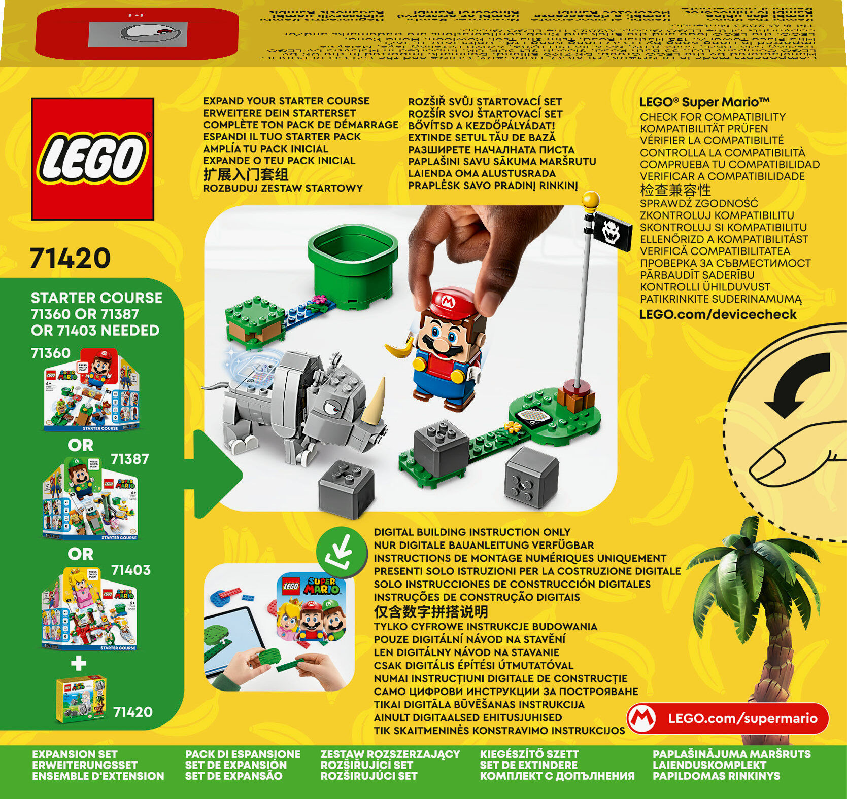 Конструктор LEGO Super Mario Носоріг Рамбі. Додатковий набір (71420)